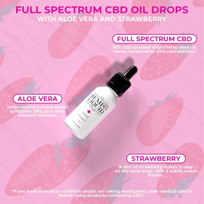 Aloe Vera Strawberry Full Spectrum CBD Oil Drops Aloe Vera Strawberry Full Spectrum CBD Oil Drops